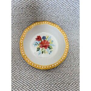 New Pioneer Woman Mini Pie Pan Stoneware Spring Bouquet 5.5" Yellow